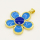 Brass Enamel Pendant,Flower,Golden,Blue,27mm,Hole:3.5mm,about 4.80g/pc,5 pcs/package,XFPC00777aakl-L002