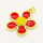 Brass Enamel Pendant,Flower,Golden,Red,27mm,Hole:3.5mm,about 4.80g/pc,5 pcs/package,XFPC00778aakl-L002