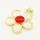 Brass Enamel Pendant,Flower,Golden,White,27mm,Hole:3.5mm,about 4.80g/pc,5 pcs/package,XFPC00779aakl-L002