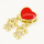 Brass Enamel Pendant,with Cubic Zirconia,Boys and Girls,Heart,Golden,Red,13x15mm,13x10mm,about 3.61g/pc,5 pcs/package,XFPC00784vbmb-L002