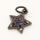 Brass Micro Pave Cubic Zirconia Pendant,Star,Gunmetal,10mm,Hole:3mm,about 0.60g/pc,5 pcs/package,XFPC00882vail-L002