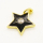 Brass Enamel Pendant,with Cubic Zirconia,Star,Golden,Black,13mm,Hole:3mm,about 0.95g/pc,5 pcs/package,XFPC00885vaia-L002