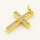 Brass Micro Pave Cubic Zirconia Pendant,Cross,Golden,White,15x10mm,Hole:3mm,about 0.84g/pc,5 pcs/package,XFPC00903vail-L002