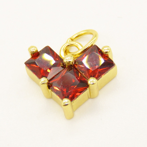 Brass Cubic Zirconia Pendant,Heart,Random Mixed Color,12x10mm,Hole:3.5mm,about 1.21g/pc,5 pcs/package,XFPC00905vail-L002