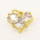 Brass Cubic Zirconia Pendant,Heart,Golden,White,12x10mm,Hole:3.5mm,about 1.21g/pc,5 pcs/package,XFPC00907vail-L002