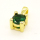 Brass Cubic Zirconia Pendant,Round,Golden,Green,8x4mm,Hole:2mm,about 0.37g/pc,5 pcs/package,XFPC00960aaha-L002