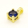 Brass Cubic Zirconia Pendant,Round,Golden,Royal Blue,8x4mm,Hole:2mm,about 0.37g/pc,5 pcs/package,XFPC00961aaha-L002