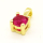 Brass Cubic Zirconia Pendant,Round,Golden,Rose Red,8x4mm,Hole:2mm,about 0.37g/pc,5 pcs/package,XFPC00962aaha-L002