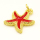 Brass Enamel Pendant,Starfish,Golden,Red,12mm,Hole:2.5mm,about 1.03g/pc,5 pcs/package,XFPC00967aaho-L002