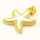 Brass Enamel Pendant,Starfish,Golden,White,12mm,Hole:2.5mm,about 1.03g/pc,5 pcs/package,XFPC00969aaho-L002