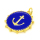 Brass Enamel Pendant,Anchor,Flat Round,Golden,Blue,22mm,Hole:4mm,about 3.37g/pc,5 pcs/package,XFPC00979aajl-L002