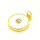 Brass Enamel Pendant,with Cubic Zirconia,Flat Round,Golden,White,11mm,Hole:2.5mm,about 1.17g/pc,5 pcs/package,XFPC00998vaia-L002