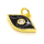 Brass Enamel Pendant,with Cubic Zirconia,Devil's Eye,Golden,Black,15x8mm,Hole:3mm,about 0.98g/pc,5 pcs/package,XFPC01000vaia-L002