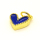 Brass Enamel Pendant,Heart,Golden,Royal blue,7mm,Hole:3mm,about 0.50g/pc,5 pcs/package,XFPC01012aahl-L002