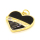 Brass Enamel Pendant,with Cubic Zirconia,Heart,Golden,Black,17x18mm,Hole:3.5mm,about 3.14g/pc,5 pcs/package,XFPC01020aajl-L002