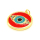 Brass Enamel Pendant,with Cubic Zirconia,Devil's Eye,Flat Round,Golden,Red,20mm,Hole:3mm,about 4.17g/pc,5 pcs/package,XFPC01024baka-L002