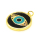 Brass Enamel Pendant,with Cubic Zirconia,Devil's Eye,Flat Round,Golden,Black,20mm,Hole:3mm,about 4.17g/pc,5 pcs/package,XFPC01026baka-L002
