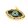 Brass Enamel Pendant,with Cubic Zirconia,Devil's Eye,Golden,Black,23x14mm,Hole:3.5mm,about 2.43g/pc,5 pcs/package,XFPC01040baka-L002