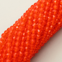 Transparent Acrylic Beads,Methyl Methacrylate,Round,Faceted,Orange Red,3mm,Hole:0.5mm,about 126 pcs/strand,about 6 g/strand,5 strands/package,14.96"(38cm),XBG00708vail-L020