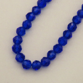 Transparent Acrylic Beads,Methyl Methacrylate,Round,Faceted,Royal Blue,3mm,Hole:0.5mm,about 126 pcs/strand,about 6 g/strand,5 strands/package,14.96"(38cm),XBG00712vail-L020