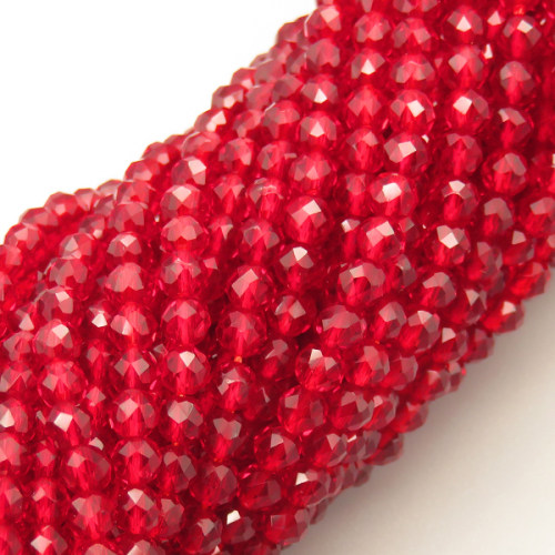 Transparent Acrylic Beads,Methyl Methacrylate,Round,Faceted,Red Wine,3mm,Hole:0.5mm,about 126 pcs/strand,about 6 g/strand,5 strands/package,14.96"(38cm),XBG00714vail-L020