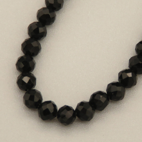 Transparent Acrylic Beads,Methyl Methacrylate,Round,Faceted,Black,3mm,Hole:0.5mm,about 126 pcs/strand,about 6 g/strand,5 strands/package,14.96"(38cm),XBG00718vail-L020