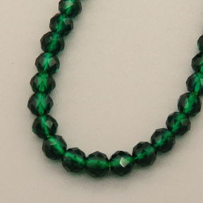 Transparent Acrylic Beads,Methyl Methacrylate,Round,Faceted,Dark Green,3mm,Hole:0.5mm,about 126 pcs/strand,about 6 g/strand,5 strands/package,14.96"(38cm),XBG00728vail-L020