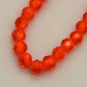 Transparent Acrylic Beads,Methyl Methacrylate,Round,Faceted,Orange Red,2mm,Hole:0.5mm,about 190 pcs/strand,about 5 g/strand,5 strands/package,14.96"(38cm),XBG00730vaia-L020