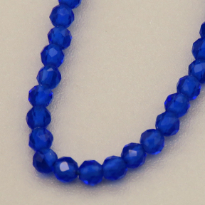Transparent Acrylic Beads,Methyl Methacrylate,Round,Faceted,Royal Blue,2mm,Hole:0.5mm,about 190 pcs/strand,about 5 g/strand,5 strands/package,14.96"(38cm),XBG00732vaia-L020