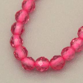 Transparent Acrylic Beads,Methyl Methacrylate,Round,Faceted,Pink,2mm,Hole:0.5mm,about 190 pcs/strand,about 5 g/strand,5 strands/package,14.96"(38cm),XBG00740vaia-L020