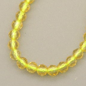Transparent Acrylic Beads,Methyl Methacrylate,Round,Faceted,Light Yellow,2mm,Hole:0.5mm,about 190 pcs/strand,about 5 g/strand,5 strands/package,14.96"(38cm),XBG00750vaia-L020