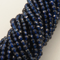 Transparent Acrylic Beads,Methyl Methacrylate,Round,Faceted,Deep Blue,2mm,Hole:0.5mm,about 190 pcs/strand,about 5 g/strand,5 strands/package,14.96"(38cm),XBG00756vaia-L020