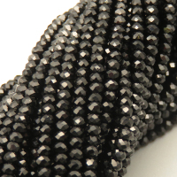Transparent Acrylic Beads,Methyl Methacrylate,Round,Faceted,Black,2mm,Hole:0.5mm,about 190 pcs/strand,about 5 g/strand,5 strands/package,14.96"(38cm),XBG00758vaia-L020