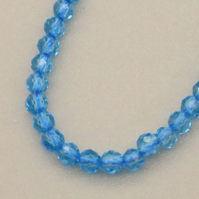 Transparent Acrylic Beads,Methyl Methacrylate,Round,Faceted,Sea Blue,2mm,Hole:0.5mm,about 190 pcs/strand,about 5 g/strand,5 strands/package,14.96"(38cm),XBG00760vaia-L020