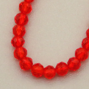 Transparent Acrylic Beads,Methyl Methacrylate,Round,Faceted,Red,2mm,Hole:0.5mm,about 190 pcs/strand,about 5 g/strand,5 strands/package,14.96"(38cm),XBG00762vaia-L020
