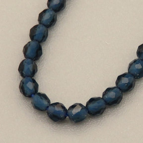 Transparent Acrylic Beads,Methyl Methacrylate,Round,Faceted,Dark Blue,2mm,Hole:0.5mm,about 190 pcs/strand,about 5 g/strand,5 strands/package,14.96"(38cm),XBG00766vaia-L020
