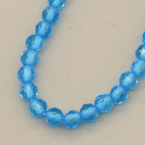 Transparent Acrylic Beads,Methyl Methacrylate,Round,Faceted,Sky Blue,2mm,Hole:0.5mm,about 190 pcs/strand,about 5 g/strand,5 strands/package,14.96"(38cm),XBG00770vaia-L020