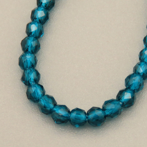 Transparent Acrylic Beads,Methyl Methacrylate,Round,Faceted,Peacock Blue,2mm,Hole:0.5mm,about 190 pcs/strand,about 5 g/strand,5 strands/package,14.96"(38cm),XBG00772vaia-L020