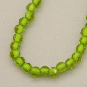Transparent Acrylic Beads,Methyl Methacrylate,Round,Faceted,Olive Green,2mm,Hole:0.5mm,about 190 pcs/strand,about 5 g/strand,5 strands/package,14.96"(38cm),XBG00774vaia-L020