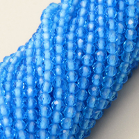 Transparent Acrylic Beads,Methyl Methacrylate,Round,Faceted,Blue,2mm,Hole:0.5mm,about 190 pcs/strand,about 5 g/strand,5 strands/package,14.96"(38cm),XBG00780vaia-L020