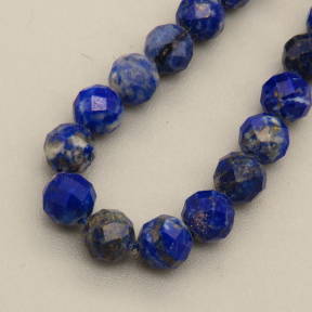 Natural Lapis Lazuli Beads Strands,Round,Faceted,Blue,5mm,Hole:1mm,about 76 pcs/strand,about 16 g/strand,5 strands/package,14.96"(38cm),XBGB04762ahlv-L020