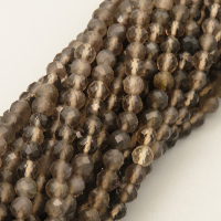 Natural Smoky Quartz Beads Strands,Round,Faceted,Brown,4mm,Hole:0.8mm,about 95 pcs/strand,about 9 g/strand,5 strands/package,14.96"(38cm),XBGB04770vhha-L020