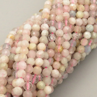 Natural Morganite Beads Strands,Round,Faceted,Light Pink,4mm,Hole:0.8mm,about 95 pcs/strand,about 9 g/strand,5 strands/package,14.96"(38cm),XBGB04774vhha-L020