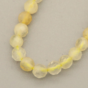 Natural Citrine Beads Strands,Round,Faceted,Champagne,2.5-3mm,Hole:0.5mm,about 126 pcs/strand,about 5.8 g/strand,5 strands/package,14.96"(38cm),XBGB04806vbmb-L020