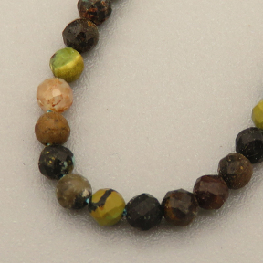 Natural Dendritic Jasper Beads Strands,Round,Faceted,Color Mixing,2.5mm,Hole:0.5mm,about 152 pcs/strand,about 5.5 g/strand,5 strands/package,14.96"(38cm),XBGB04810vbmb-L020