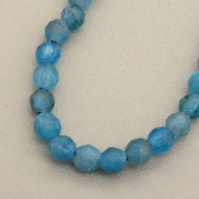 Natural Apatite Beads Strands,Round,Faceted,Light Blue,2-2.5mm,Hole:0.5mm,about 152 pcs/strand,about 5.5 g/strand,5 strands/package,14.96"(38cm),XBGB04812vbmb-L020