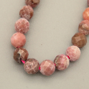 Natural Rhodonite Beads Strands,Round,Faceted,Pink,3.5-4mm,Hole:0.8mm,about 95 pcs/strand,about 8 g/strand,5 strands/package,14.96"(38cm),XBGB04820vhha-L020