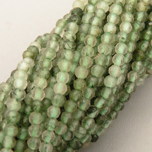 Natural Apatite Beads Strands,Round,Faceted,Light Green,2mm,Hole:0.5mm,about 190 pcs/strand,about 5 g/strand,5 strands/package,14.96"(38cm),XBGB04822vbmb-L020