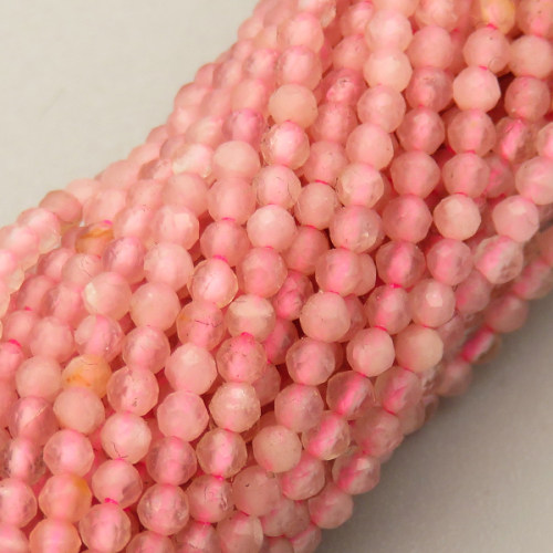 Natural Strawberry Quartz Beads Strands,Round,Faceted,Pink,2mm,Hole:0.5mm,about 190 pcs/strand,about 5 g/strand,5 strands/package,14.96"(38cm),XBGB04828vbmb-L020