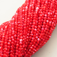 Natural Agate Beads Strands,Round,Faceted,Red,2-2.5mm,Hole:0.8mm,about 152 pcs/strand,about 5.5 g/strand,5 strands/package,14.96"(38cm),XBGB04832vbmb-L020